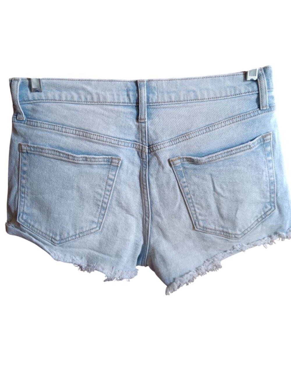 Windsor Denim Womens Distressed Frayed Hem Light Wash Denim Shorts M